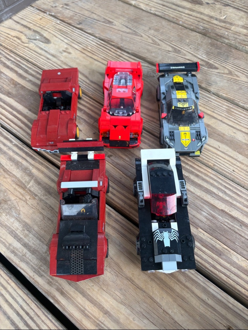Lego Red, Black, Gray, Yellow Race Car Lot